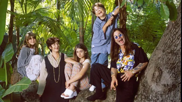 The Osbourne family at Ozzy's luxury home in Coldwater Canyon, Beverly Hills