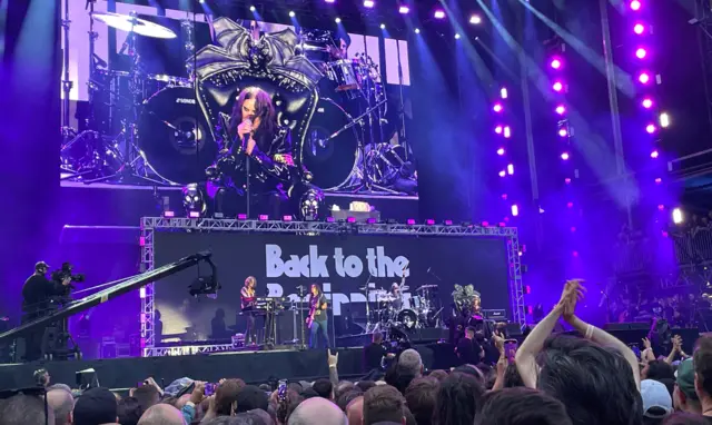 Ozzy Osbourne performing at Villa Park