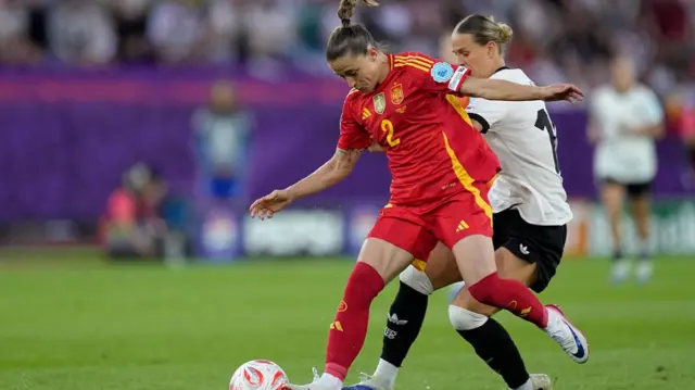 Ona Batlle defender of Spain and FC Barcelona in aciton