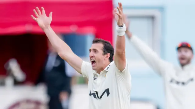 Dan Worrall appealing for a wicket