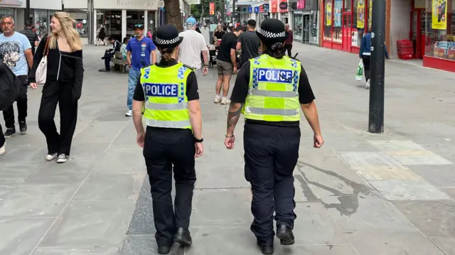 Two police officers on patrol