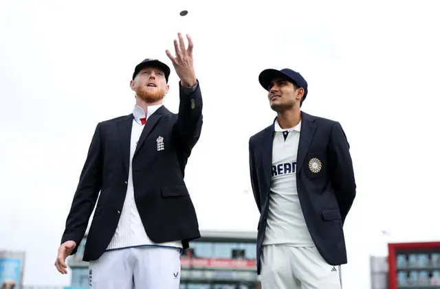 Ben Stokes and Shubman Gill at the toss