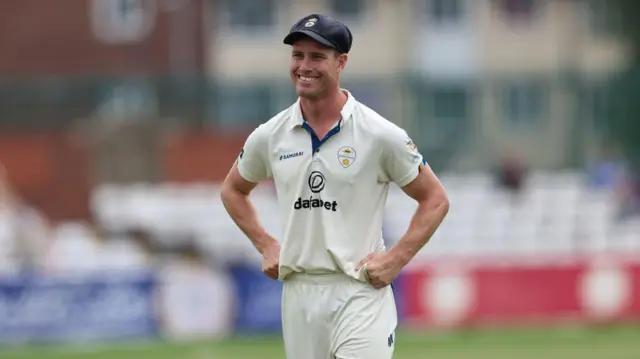 A smiling Luis Reece of Derbyshire