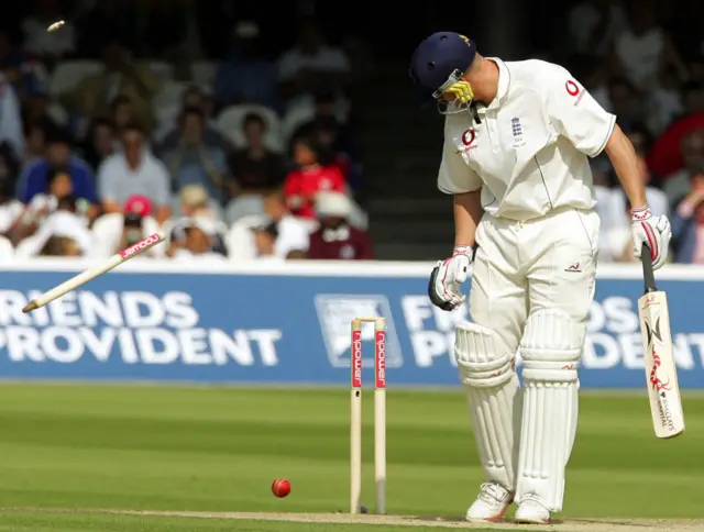 Glenn McGrath gets a wicket