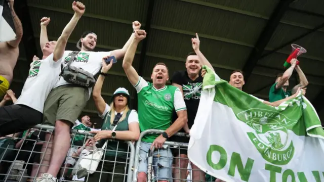Hibs fans in Denmark