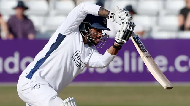 Tilak Varma batting for Hampshire