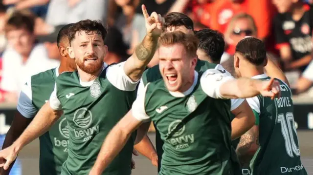 Hibs celebrate