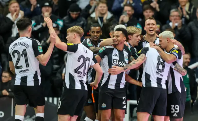 Newcastle players celebrate