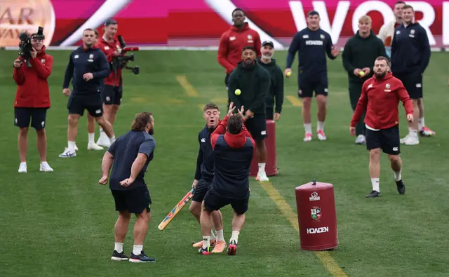 Lions team playing cricket