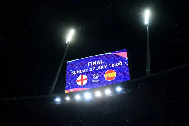 England v Spain on big screen at stadium
