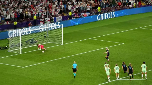 Chloe Kelly taking a penalty