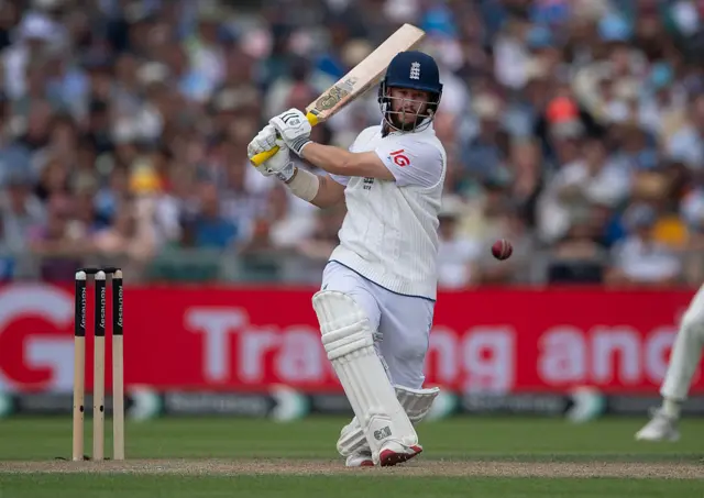 Ben Duckett batting against India at Old Trafford