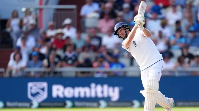 Liam Dawson bats vs India at Old Trafford