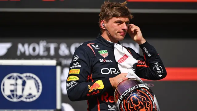 Max Verstappen looks on at Spa after qualifying.