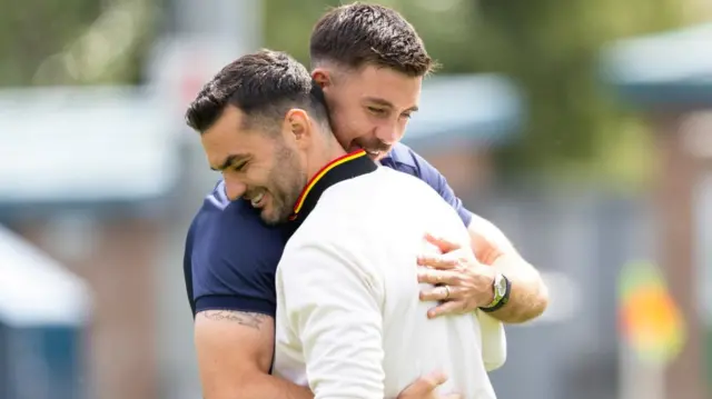 Ross County's Declan Gallagher and Partick Thistle's Tony Watt