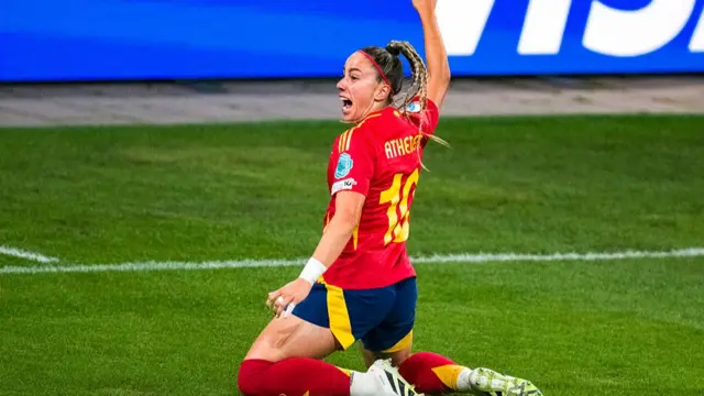 Athenea del Castillo of Spain celebrating her goal during the UEFA Women's EURO 2025 Quarter-Final match between Spain v Switzerland at Stadion Wankdorf