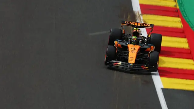 Lando Norris drives his McLaren at Spa during qualifying.