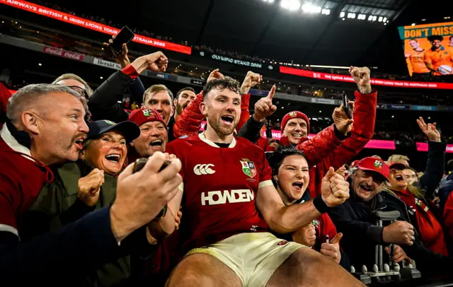 Hugo Keenan with supporters