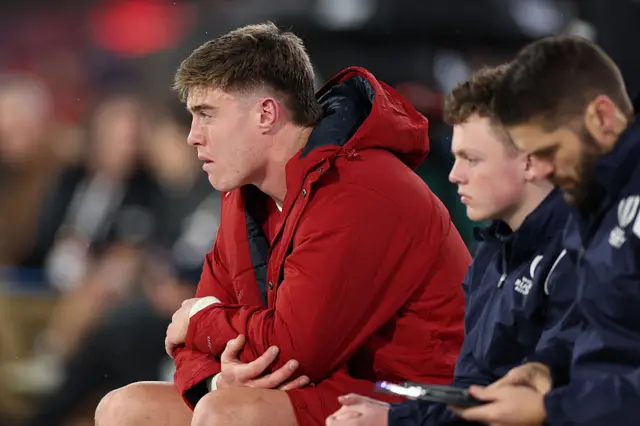 Tommy Freeman of the British & Irish Lions looks on