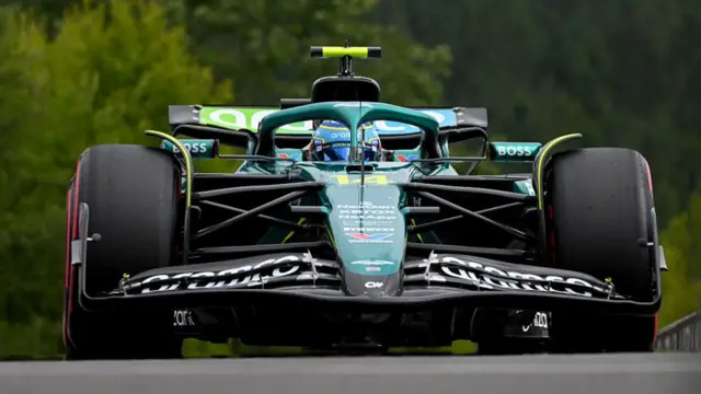 Fernando Alonso's car during qualifying at Spa.