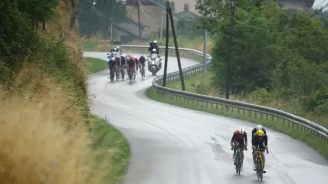 Ewen Costiou, Matteo Jorgenson and Tim Wellens during stage 20 of the 2025 Tour de France