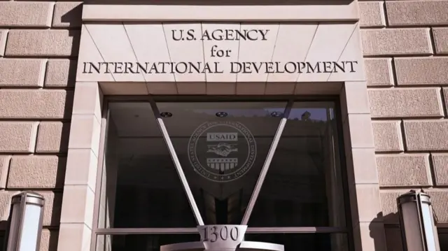 A view of the USAID building in Washington DC