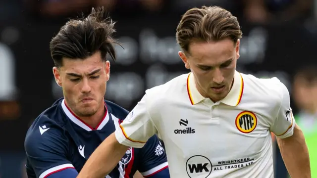 Ross County's Len O'Sullivan and Partick Thistle's Logan Chalmers