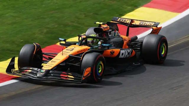 Lando Norris' car during qualifying at Spa.