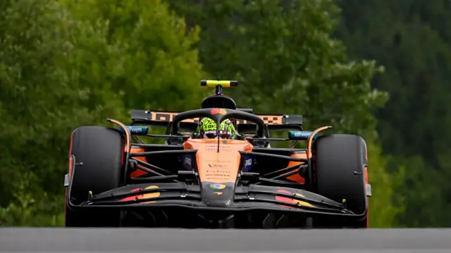 Lando Norris' car during Q1 at Spa.