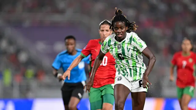 Esther Okoronkwo in action for Nigeria against Morocco