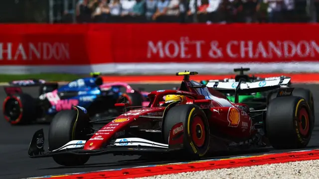 Lewis Hamilton's car during the sprint at Spa