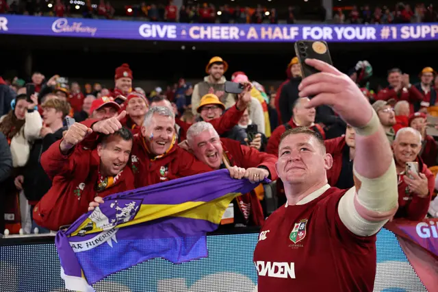Tadhg Furlong takes selfies with supporters