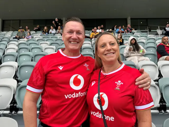 Seren Lockwood's parents in the stand