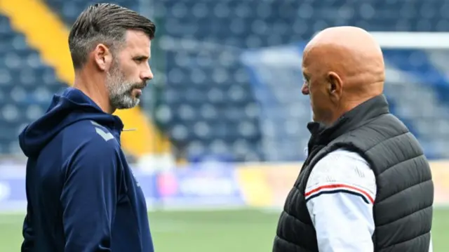 Kilmarnock manager Stuart Kettlewell and East Fife assistant Ian Campbell