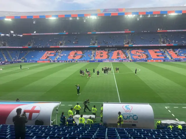 England team arrive at Basel stadium