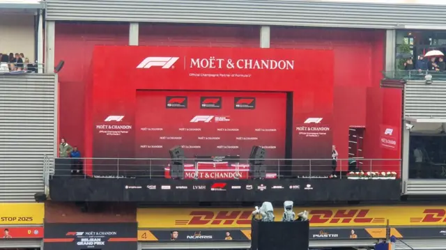The podium in the rain at Spa.