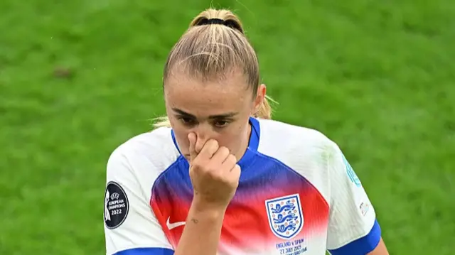Georgia Stanway of England reacts