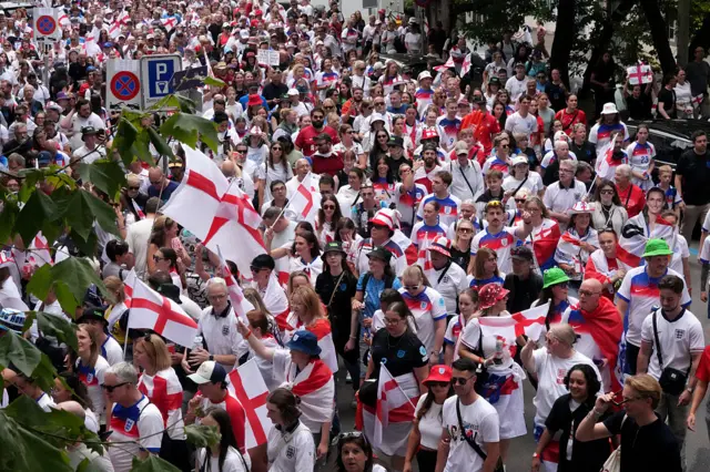 England fans arrive at Stadium in Switzerland before euro final