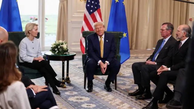 Trump and Von der Leyen talk to reporters
