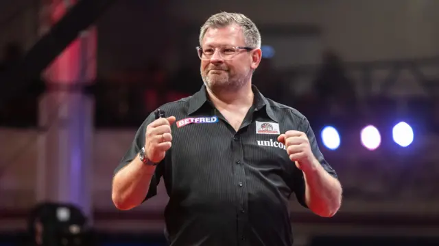 James Wade celebrating