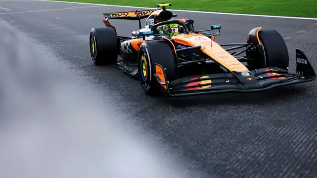 Lando Norris on hard tyres at Spa.