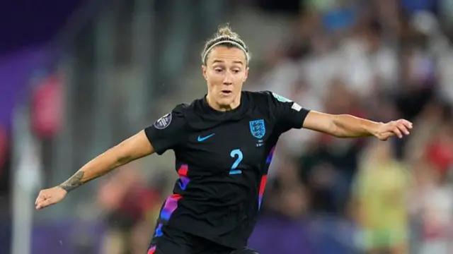 Lucy Bronze playing for England at Euro 2025