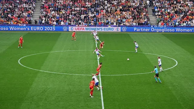 A general view as Ella Toone of England kicks off
