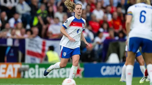 Keira Walsh of England controls the ball