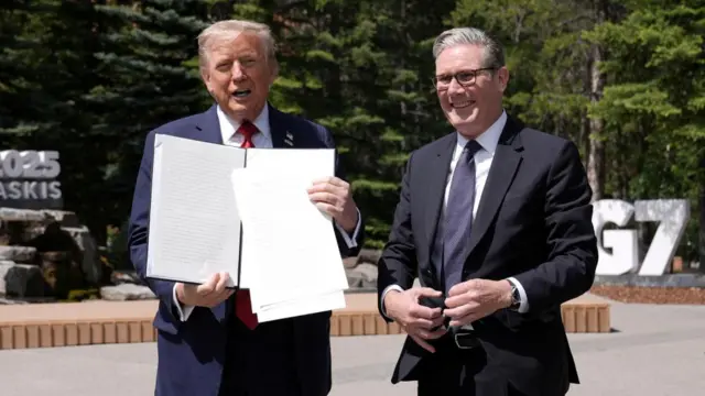 Donald Trump and Keir Starmer after signing a trade deal
