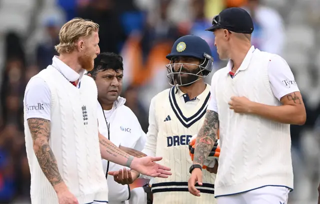 Ben Stokes with Ravindra Jadeja