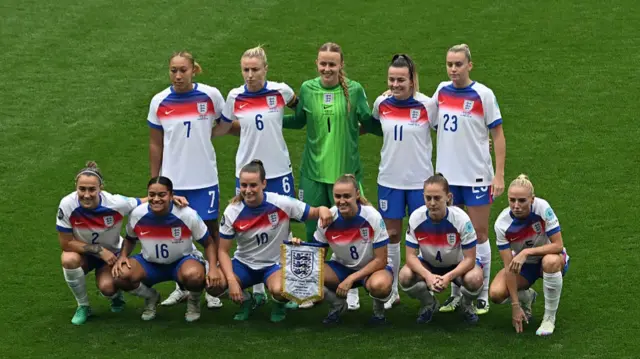 England's players pose for a team photograph