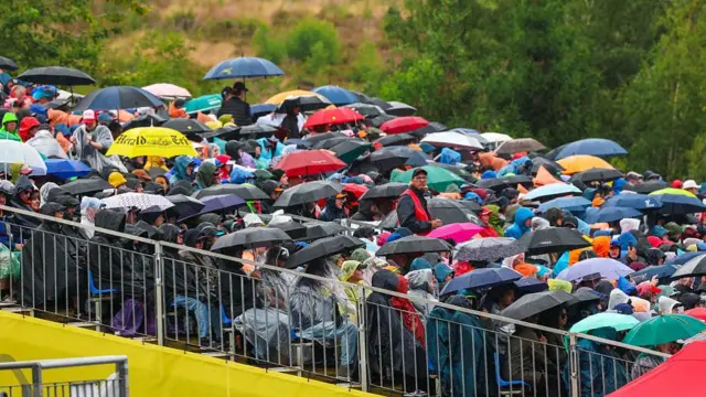 Umbrellas in the stands at Spa.