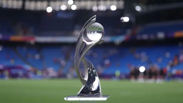 Detail of the UEFA Women's EURO trophy