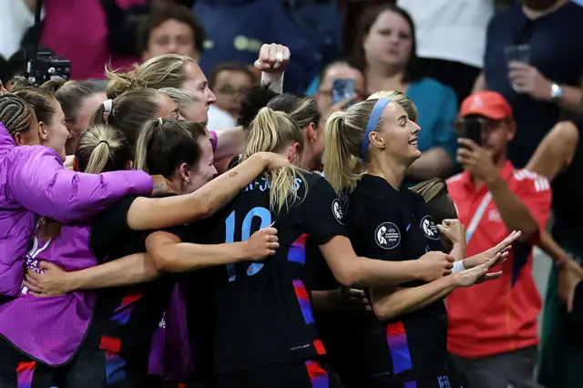 England celebrate win over Italy in Euro 2025 semi-final